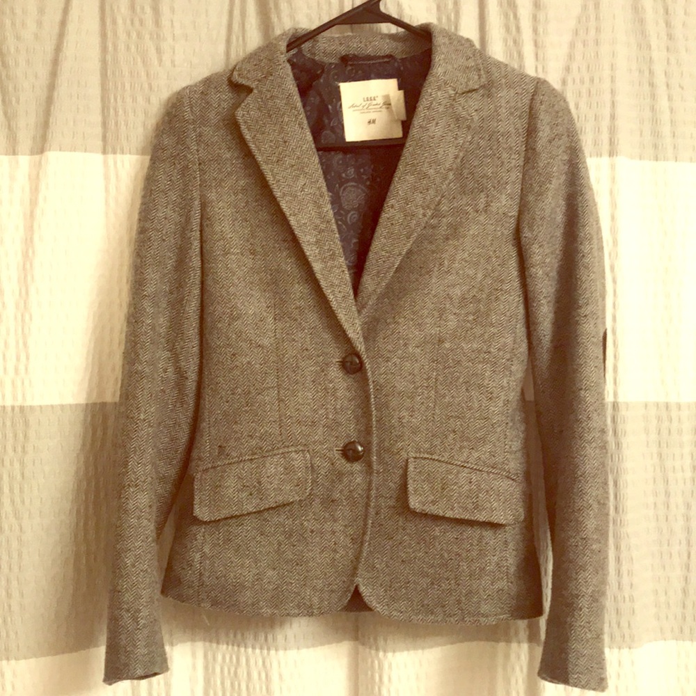 Grey herringbone blazer
